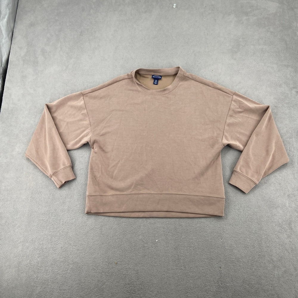 Scoop Womens XS Tan Brown Oversized Crewneck Sweatshirt SCT124041022